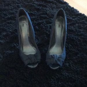Blue suade shoes